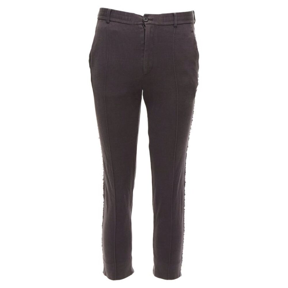Lanvin Cotton Distressed Trim Pants